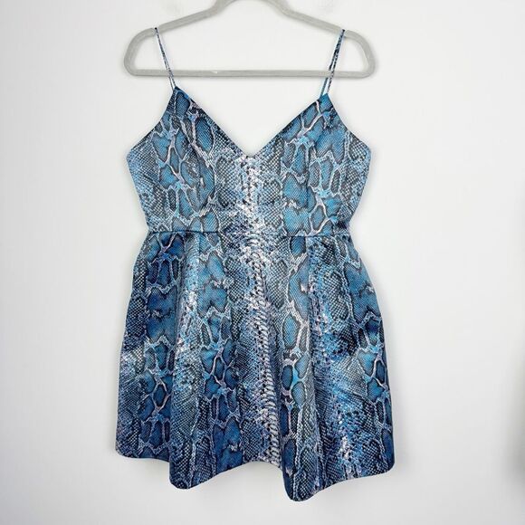 LOVERS + FRIENDS | REVOLVE Young Love Snakeskin Print Mini Dress Women’s Size L - Picture 2 of 10